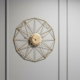 Ginkgo Aura Panorama Clock – Gold, Teal & Charcoal (38" x 21")