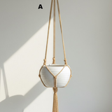 Jute Rope Hanging Iron Planter
