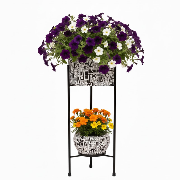 Eden Urban Dual Steel Planter Stand – Typography Print