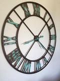 Roman Halo Open‑Frame Clock – Black & Green (24" x 24")