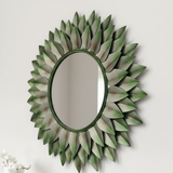 Verdant Petal Round Mirror