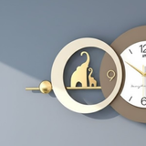 Lunar Halo Crescent Wall Clock – Dual‑Ring Gold (30" x 15")