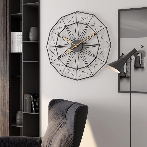 Geo Rosette Radiant Clock – Black (30" x 30")