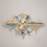 Azure Bloom Symphony Clock – Extra‑Wide (47" x 29")