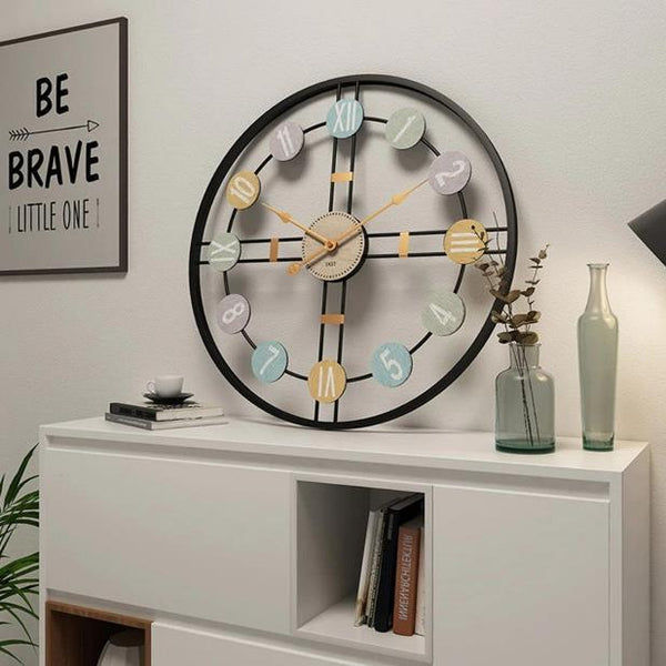 Meridian Crosshair Open‑Frame Clock – Black