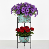 Eden Blossom Dual Steel Planter Stand – Aqua Floral