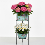 Eden Blossom Dual Steel Planter Stand – Aqua Floral