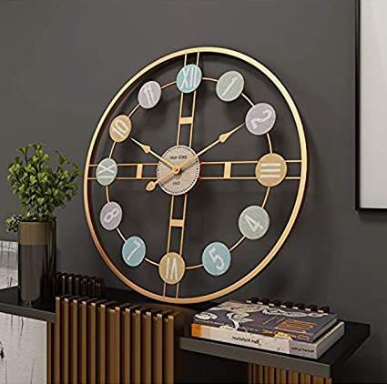 Meridian Crosshair Open‑Frame Clock – Gold