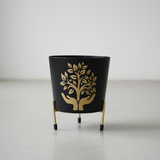 Nature Emblem Metal Pots with Stand