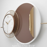 Soleil Petal Disc Wall Clock – Gold & Teal (36" x 18")