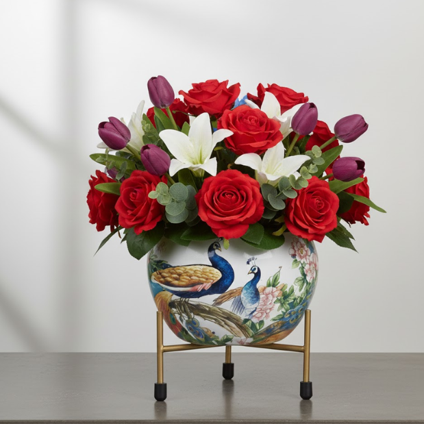 Peacock Garden Steel Pot