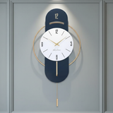 Geo Orbit Disc Wall Clock – Multicolor Markers (18" x 36")