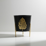 Artistic Leaf & Mandala Metal Pots with Stand