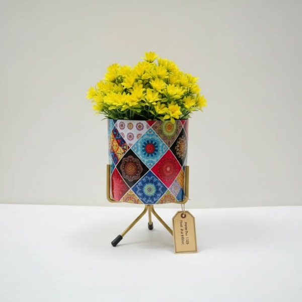 Modern Luxe Iron Printed Pots with Stand