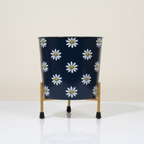 Contemporary Print Metal Pots with Stand