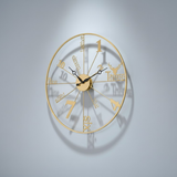 Spoke Dial Word‑Numeral Clock – Black & Gold (24" x 24")