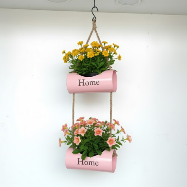 Hanging Welcome Scroll Iron Planter
