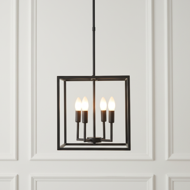 Mondrian Minimalist Cube Pendant