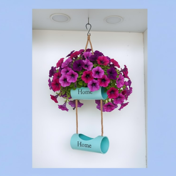 Hanging Welcome Scroll Iron Planter