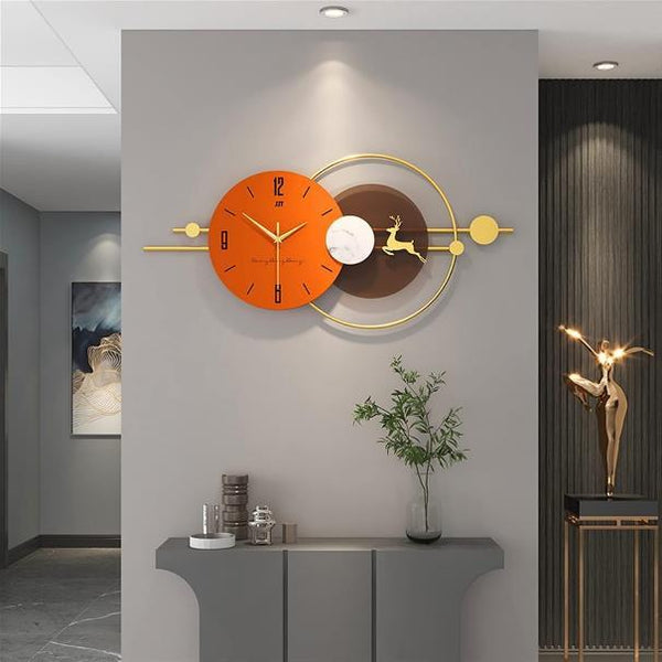 Diagonal Grid Twelve‑Five Clock – Gold (16" x 23")