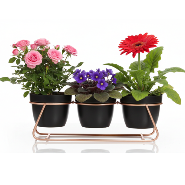 Black Trio Steel Pot Stand
