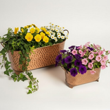 Oval Dotted Metal Pots with Antique Finish – Long Bronze Set