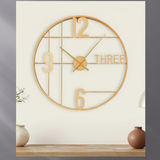 Skyline Orbit Symphony Clock – Brushed Gold (30" x 20")
