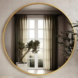 Minimal Edge Round Mirror - Gold