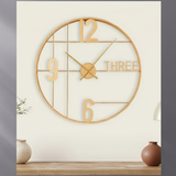 Skyline Orbit Symphony Clock – Brushed Gold (30" x 20")