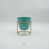 Small Golden Metal Pot with Stand