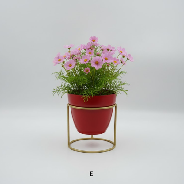 Small Golden Metal Pot with Stand