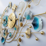 Azure Bloom Garden Clock – Wide (48" x 23")