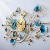Azure Bloom Garden Clock – Wide (48" x 23")