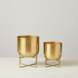 Classic Gold Steel Planters (Set of 2)