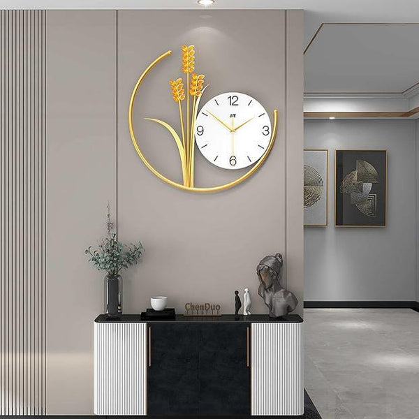 Gridline Twelve‑Five Clock – Gold (11" x 26")