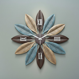Azure Bloom Garden Clock – Wide Statement (48" x 23")