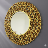 Rosette Halo Round Mirror