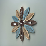 Azure Bloom Garden Clock – Wide Statement (48" x 23")
