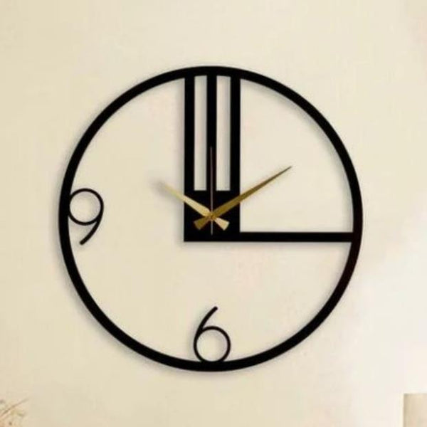 Azure Orbit Ginkgo Wall Clock – Gold & Teal (48" x 20")