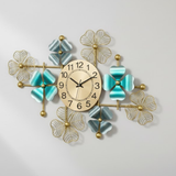 Azure Bloom Symphony Clock – Vertical (22" x 36")