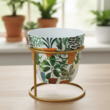 Terracotta Leaf Print Pot