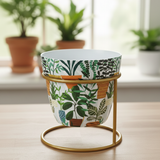 Terracotta Leaf Print Pot