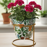 Terracotta Leaf Print Pot