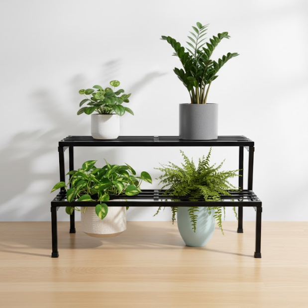Two-Tier Steel Plant Display Stand