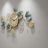 Azure Ginkgo Orbit Clock – Vertical (22" x 40")