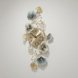 Azure Ginkgo Orbit Clock – Blue Gold Finish (40" x 22")