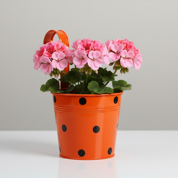 Polka Dot Iron Hanging Pot