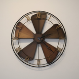 Azure Bloom Medallion Clock – Portrait (23" x 30")