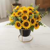 Black Classic Steel Pot with Golden Stand