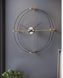 Horizon Mist Deer Landscape Clock – Gold & Teal (47" x 21")